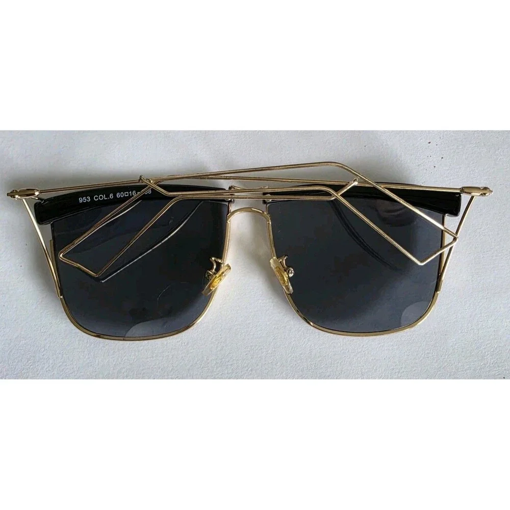 Designer Inspired So Electric 26 HHD 58 Black & Gold Frame Sunglasses